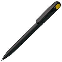 Ручка шариковая Prodir DS1 TMM Dot, черная с желтым (артикул 3425.38)
