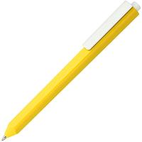 Ручка шариковая Corner, желтая с белым (артикул 11191.68)