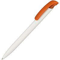 Ручка шариковая Clear Solid, белая с оранжевым (артикул 4482.62)