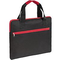 Конференц-сумка Unit Сontour, черная с красной отделкой (артикул 7593.50)