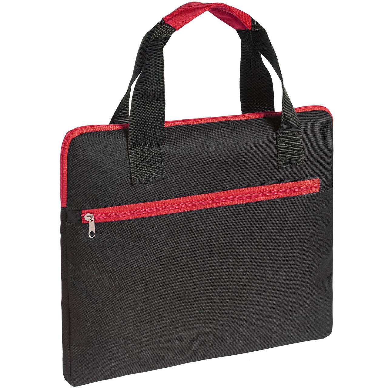 Конференц-сумка Unit Сontour, черная с красной отделкой (артикул 7593.50) - фото 1 - id-p88635399