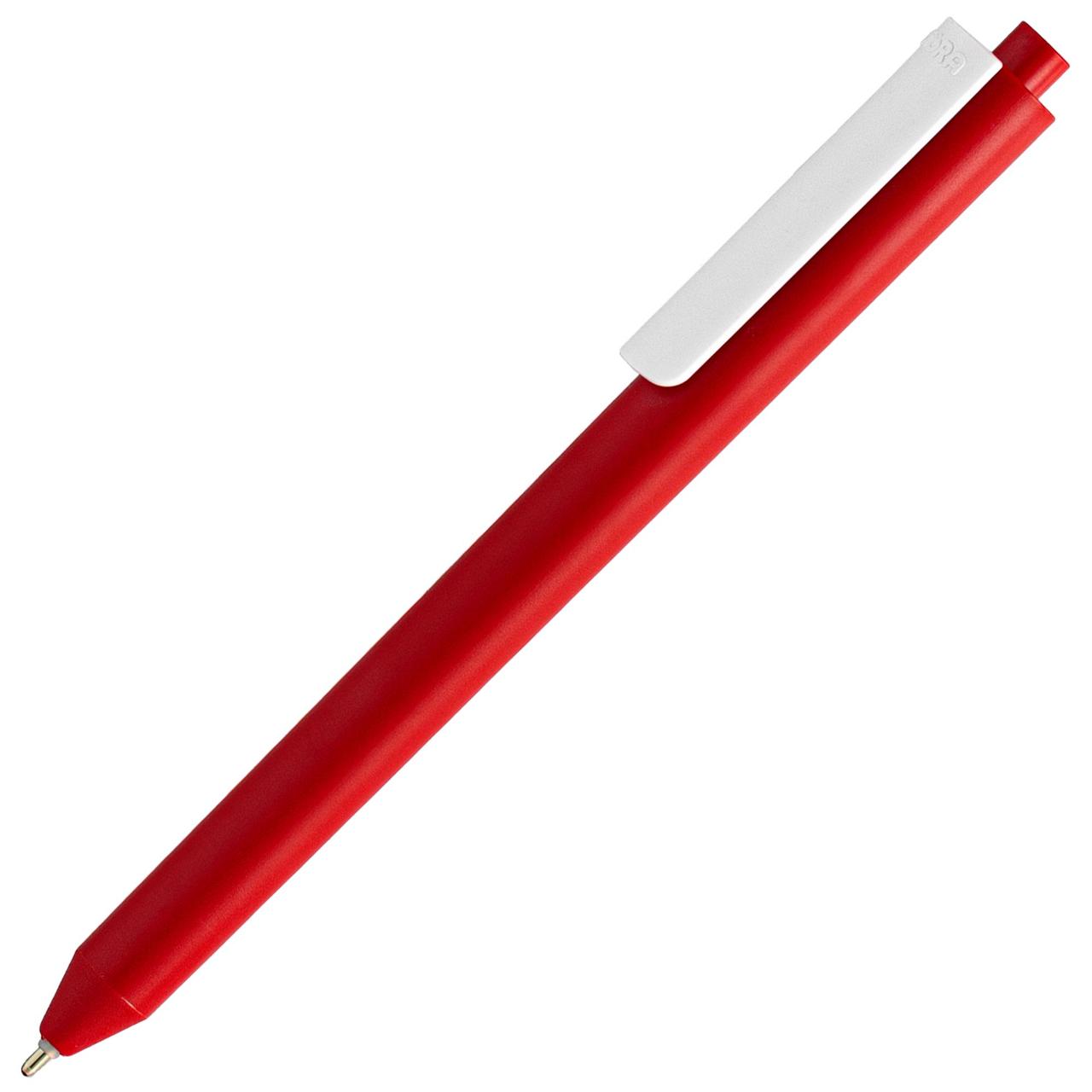 Ручка шариковая Pigra P03 Mat, красная с белым (артикул 11583.56)
