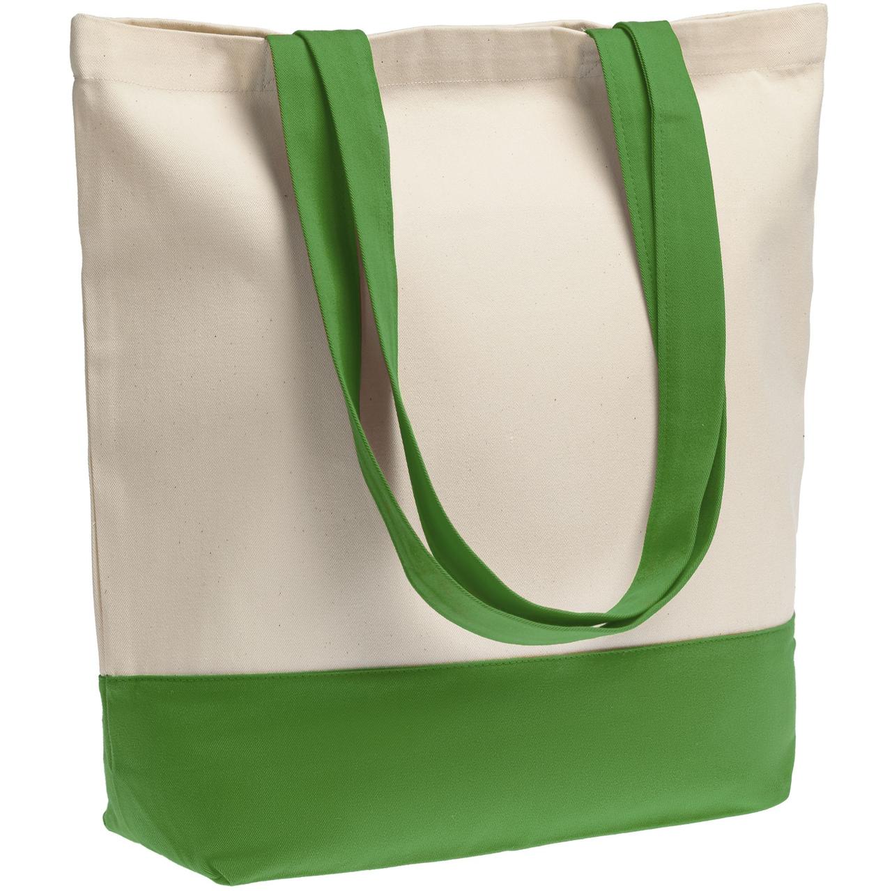 Холщовая сумка Shopaholic, ярко-зеленая (артикул 11743.90) - фото 1 - id-p88635406