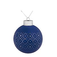 Елочный шар Chain, 8 см, синий (артикул 7169.40)