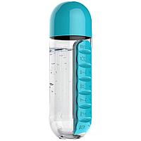 Бутылка с таблетницей In Style, голубая (артикул 10692.14)