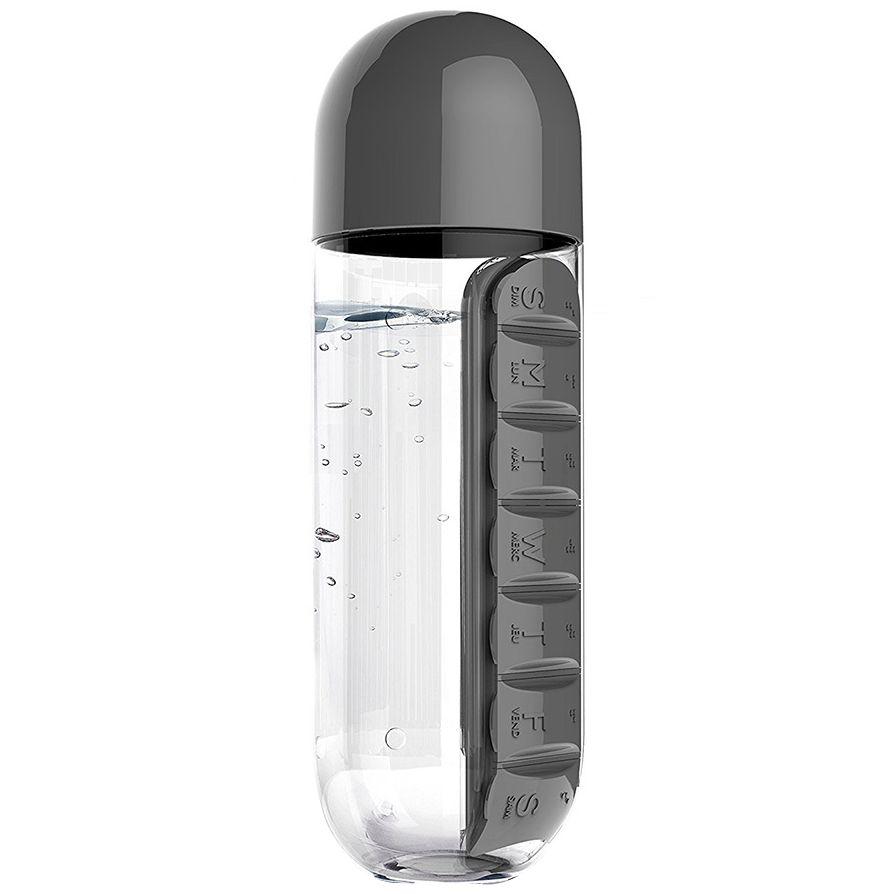 Бутылка с таблетницей In Style, черная (артикул 10692.30) - фото 1 - id-p88639350