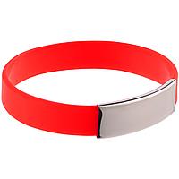 Силиконовый браслет Brisky с металлическим шильдом, красный (артикул 13746.50)