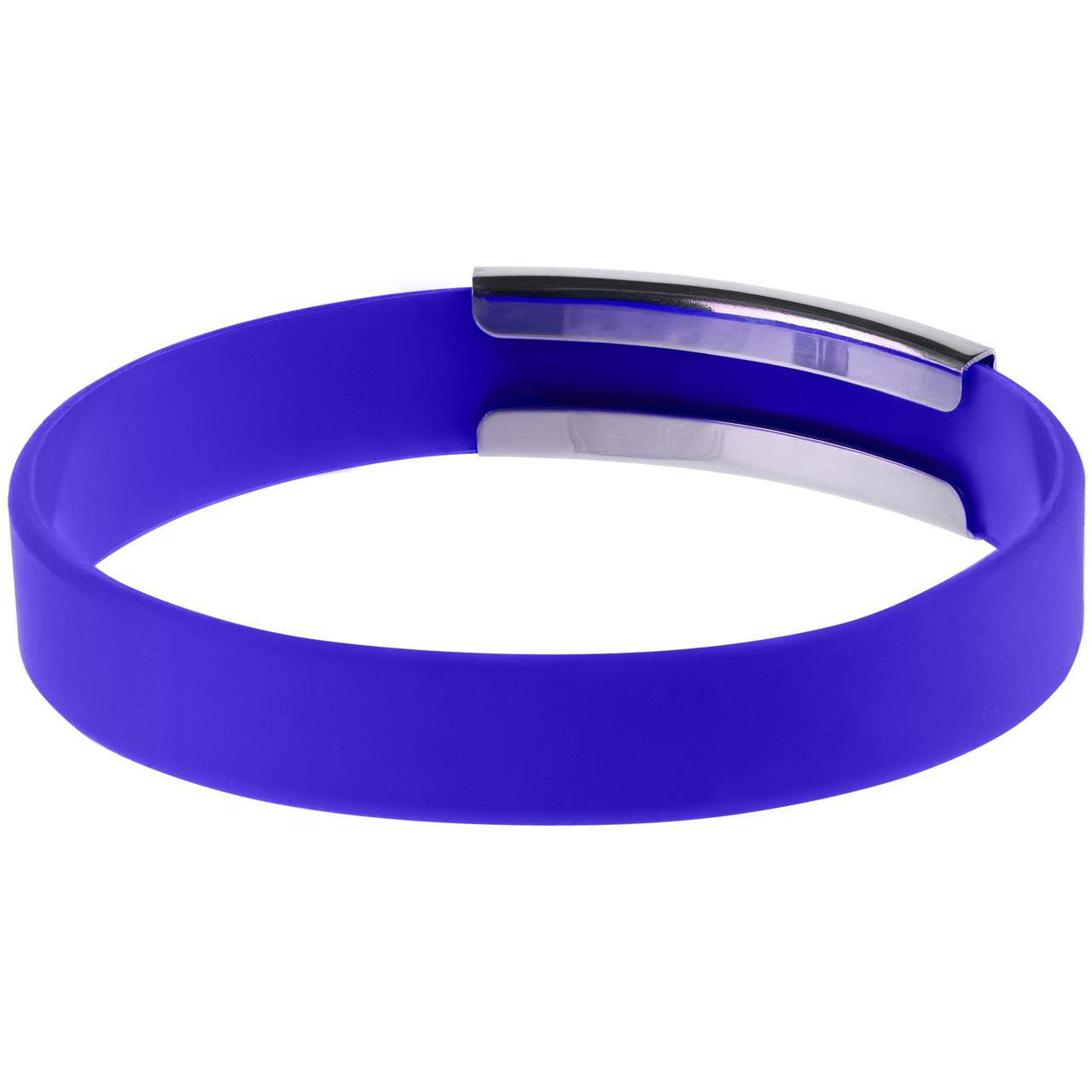 Силиконовый браслет Brisky с металлическим шильдом, синий (артикул 13746.40) - фото 2 - id-p88632640