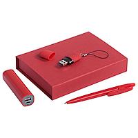 Набор Bond: аккумулятор, флешка и ручка, красный (артикул 2307.51)