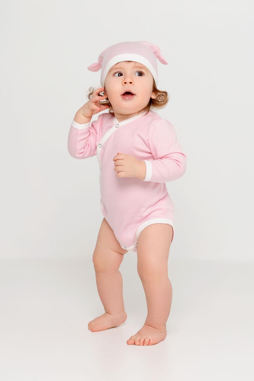 Шапочка детская Baby Prime, розовая с молочно-белым (артикул 17075.15) - фото 3 - id-p88633610