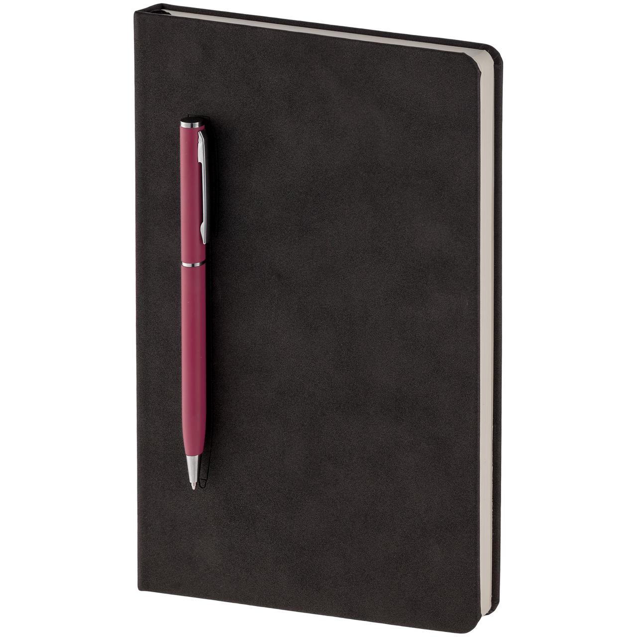 Блокнот Magnet Chrome с ручкой, черно-розовый (артикул 15016.15), фото 1