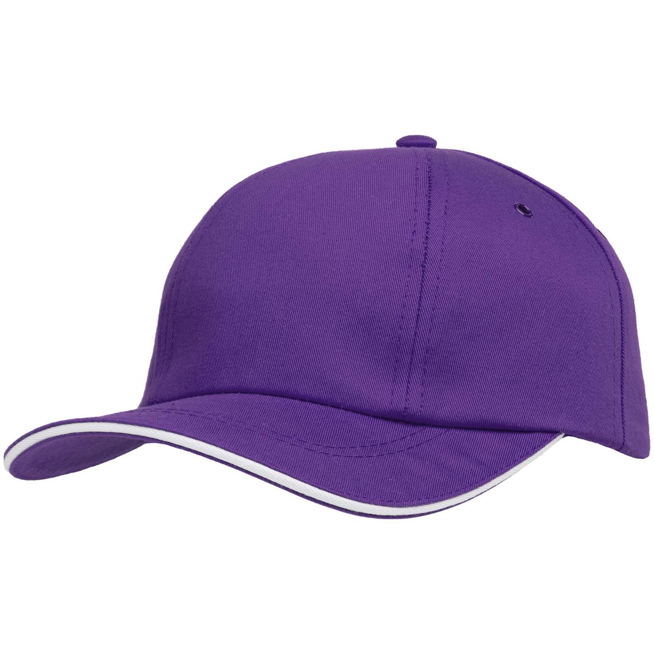 Бейсболка Bizbolka Canopy, фиолетовая с белым кантом (артикул 11178.78) - фото 1 - id-p88634533