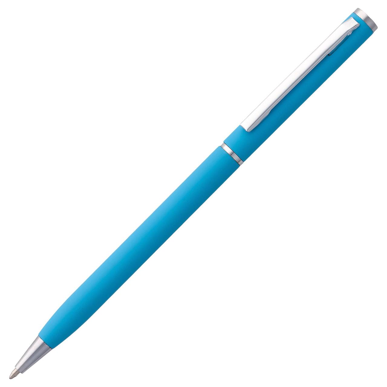 Ручка шариковая Hotel Chrome, ver.2, матовая голубая (артикул 7078.44)
