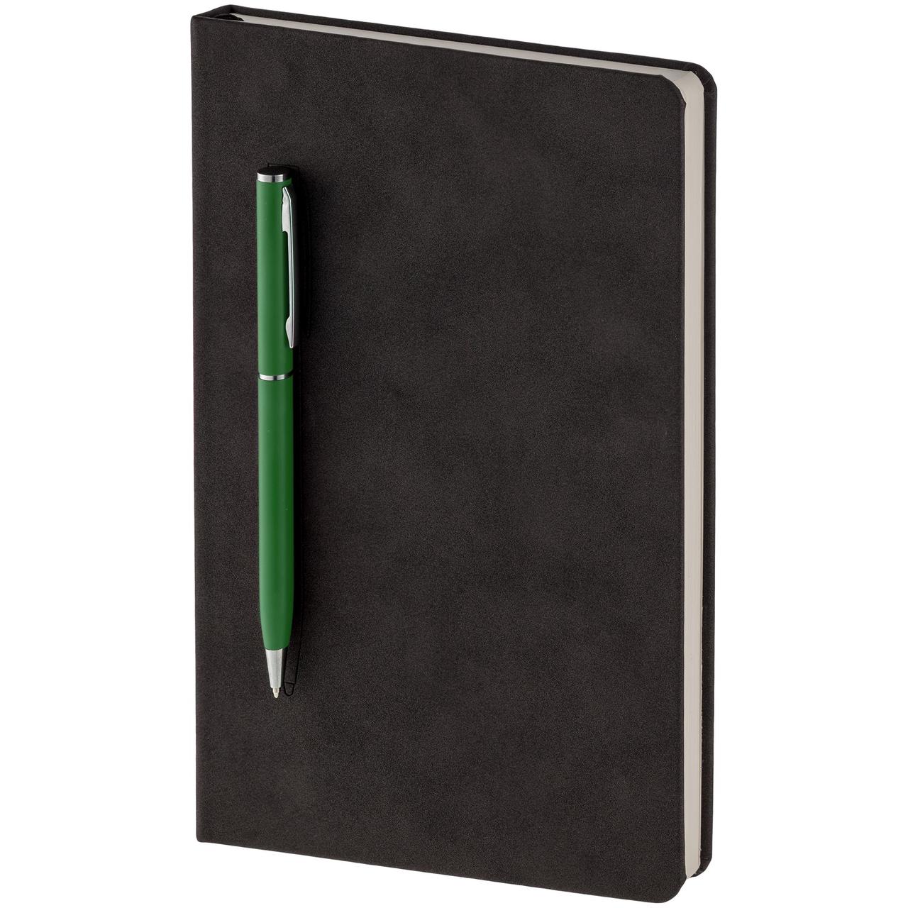 Блокнот Magnet Chrome с ручкой, черно-зеленый (артикул 15016.90)