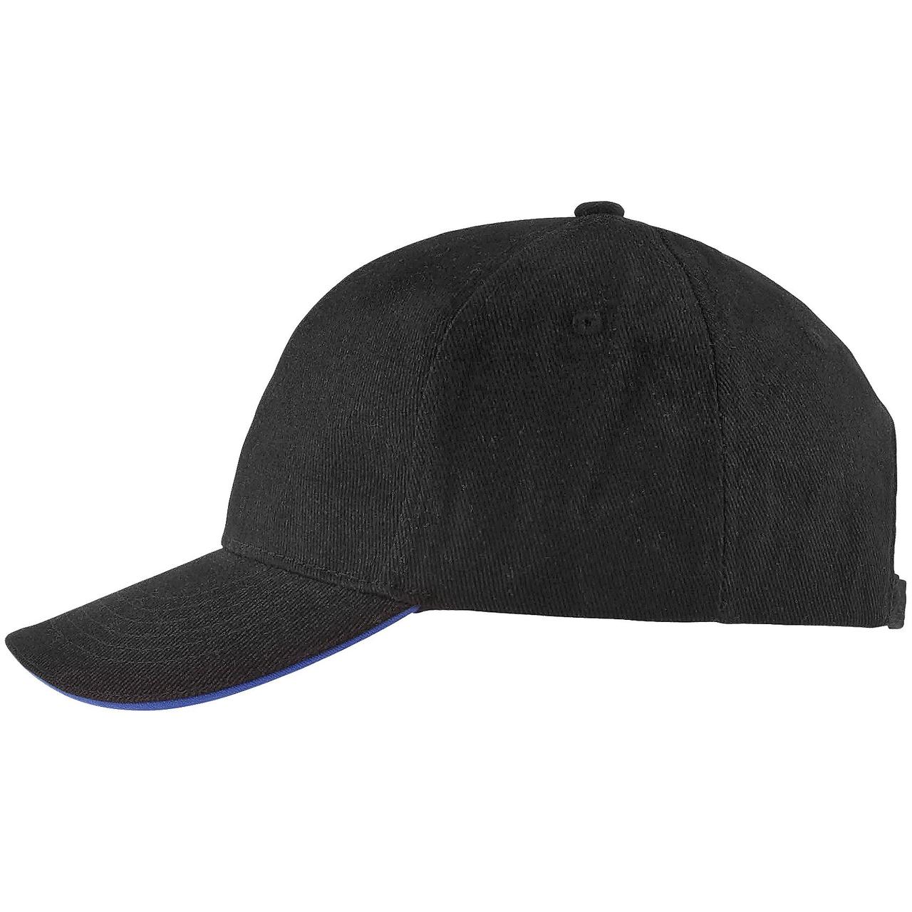 Бейсболка Buffalo, черная с ярко-синим (артикул 6404.34) - фото 1 - id-p88634564