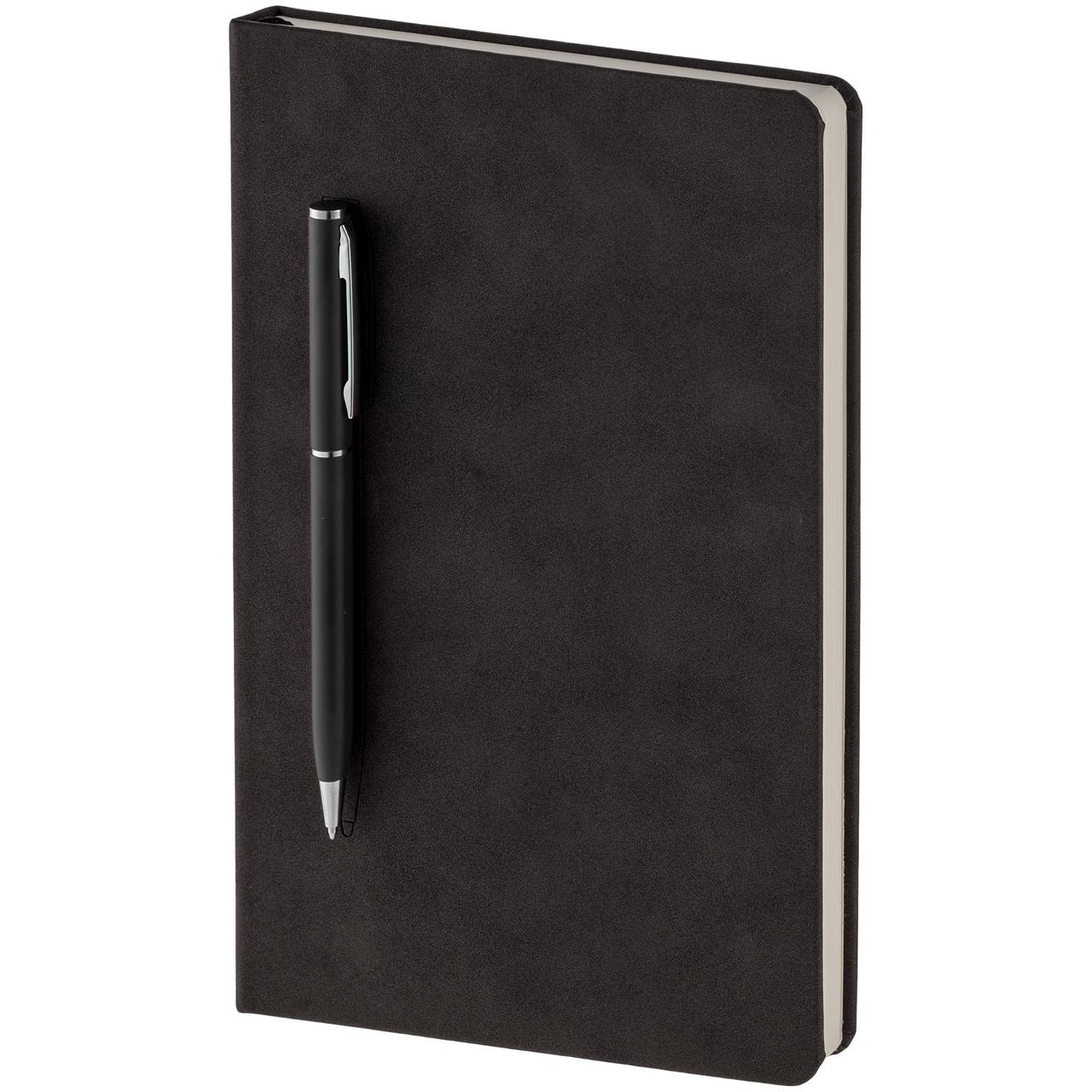 Блокнот Magnet Chrome с ручкой, черный (артикул 15016.30), фото 1