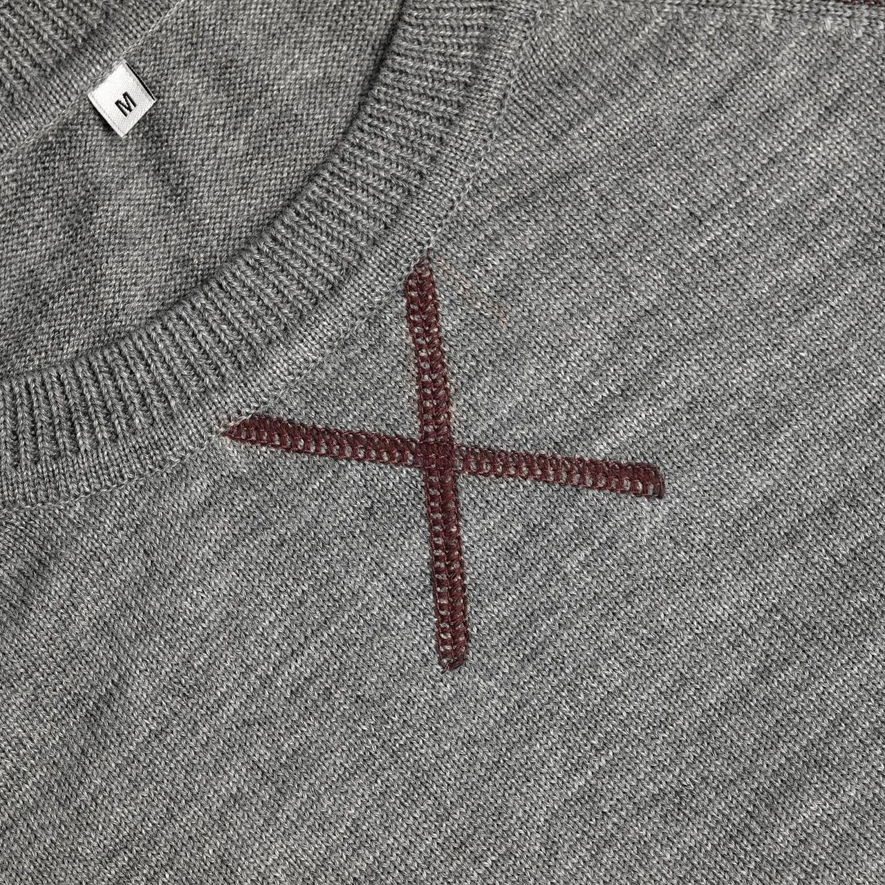 Джемпер Stitch с контрастной отделкой, серый с бордовым (артикул 12122.11) - фото 3 - id-p88642449