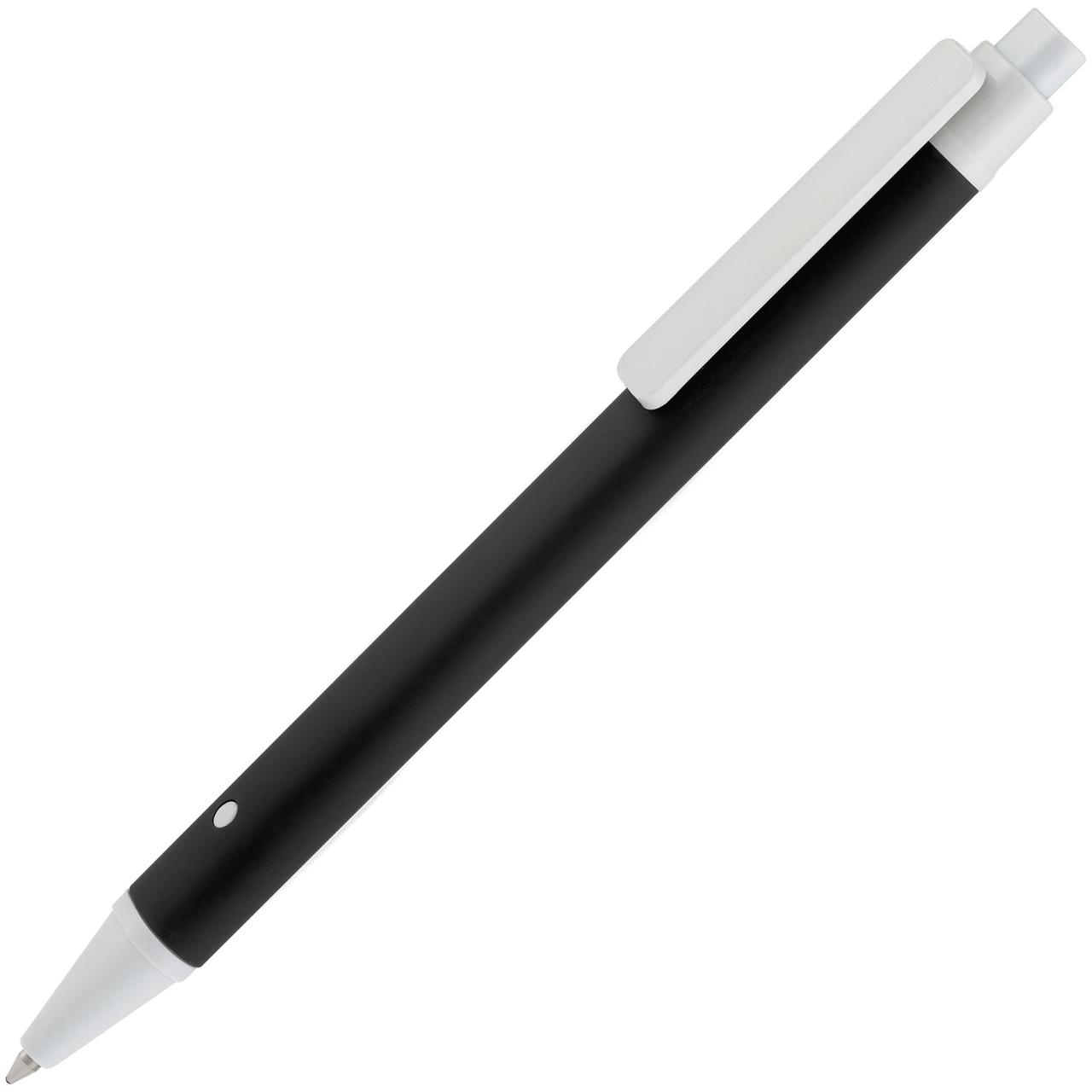 Ручка шариковая Button Up, черная с белым (артикул 10773.36)