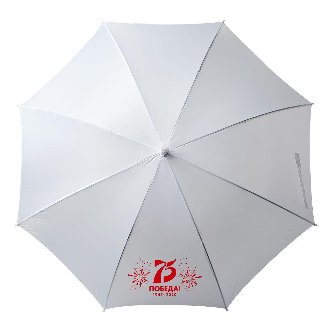 Зонт-трость Unit Promo, белый (артикул 1233.66) - фото 5 - id-p88636596