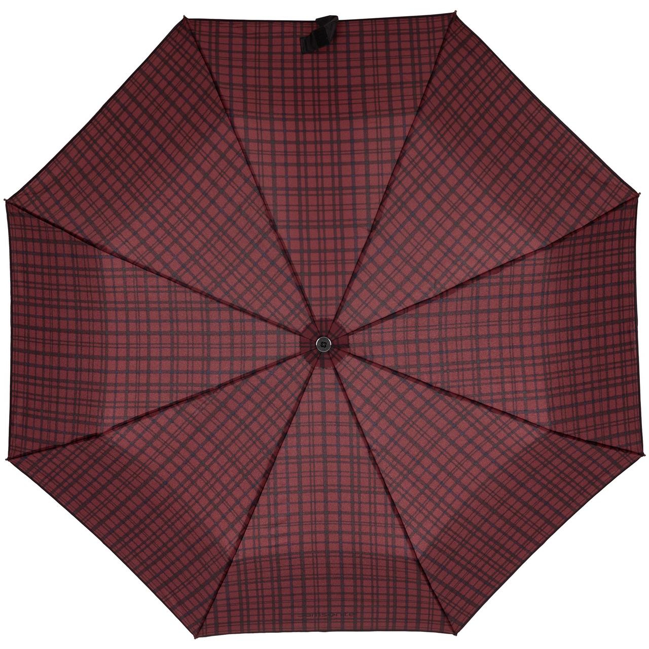 Складной зонт Wood Classic S с прямой ручкой, красный в клетку (артикул CK3-30023)