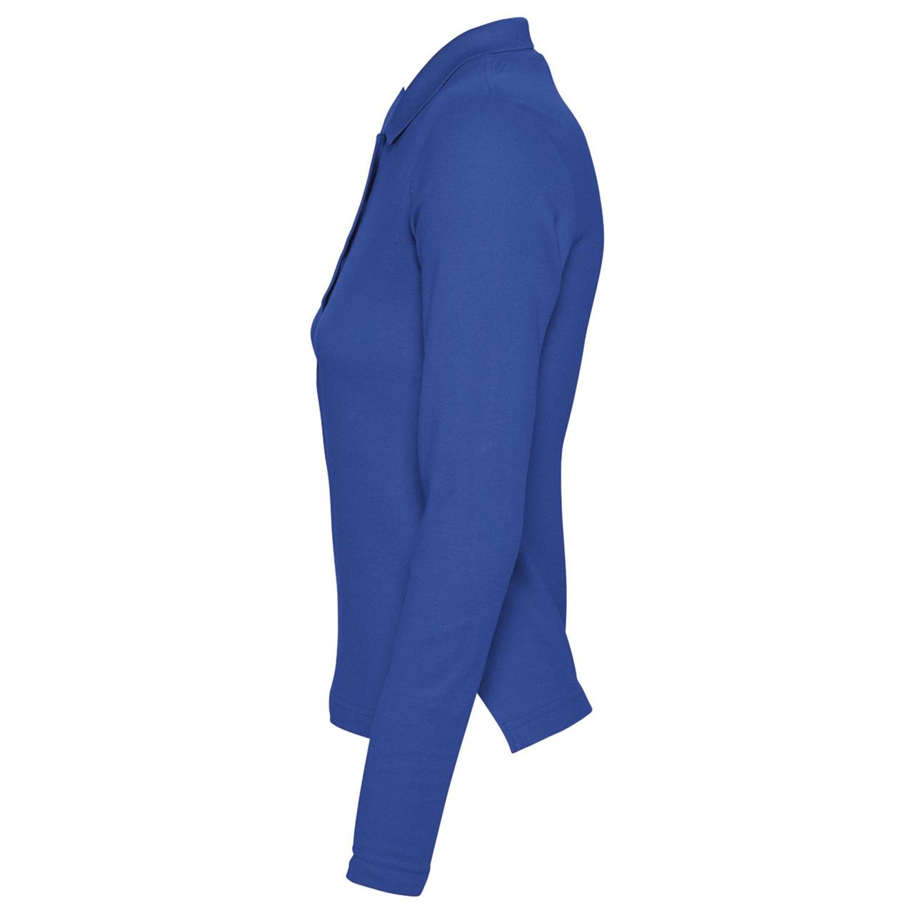 Рубашка поло женская с длинным рукавом Podium 210 ярко-синяя (артикул 11317241) - фото 3 - id-p88640534