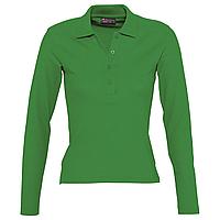 Рубашка поло женская с длинным рукавом Podium ярко-зеленая (артикул 11317272)