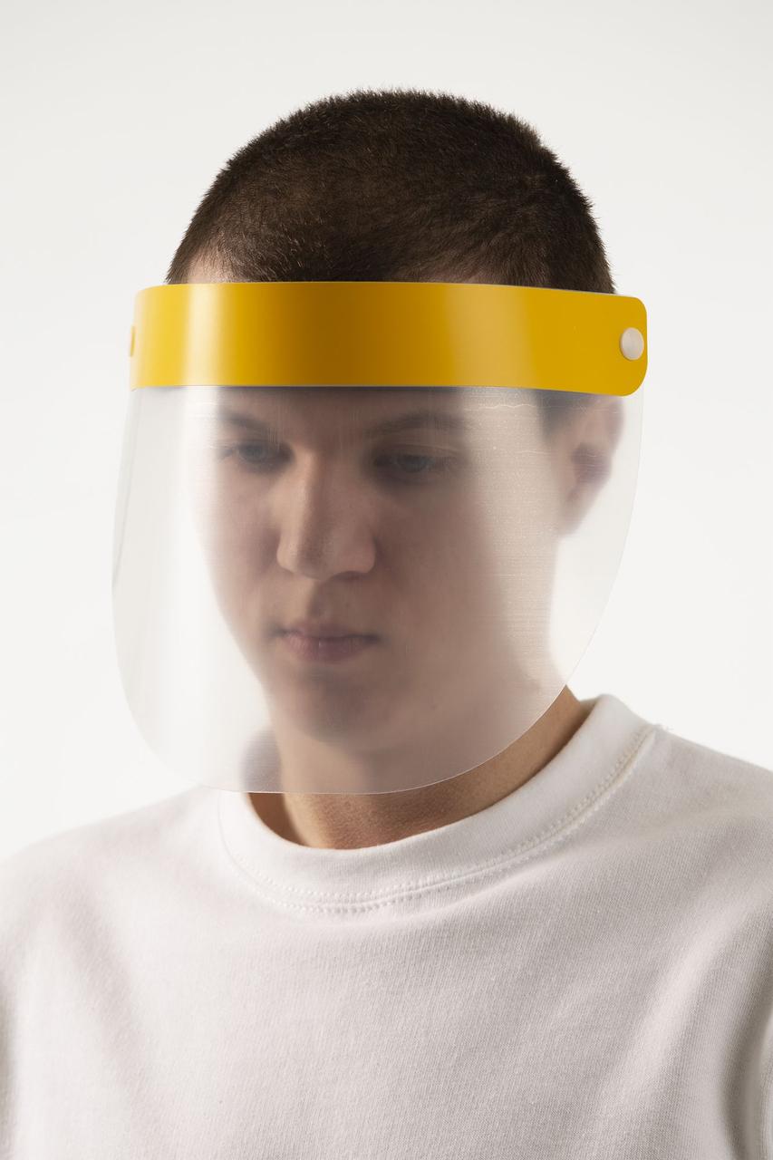 Прозрачный экран для лица Barrier, немедицинский, с желтой лентой (артикул 17112.80) - фото 9 - id-p88634705