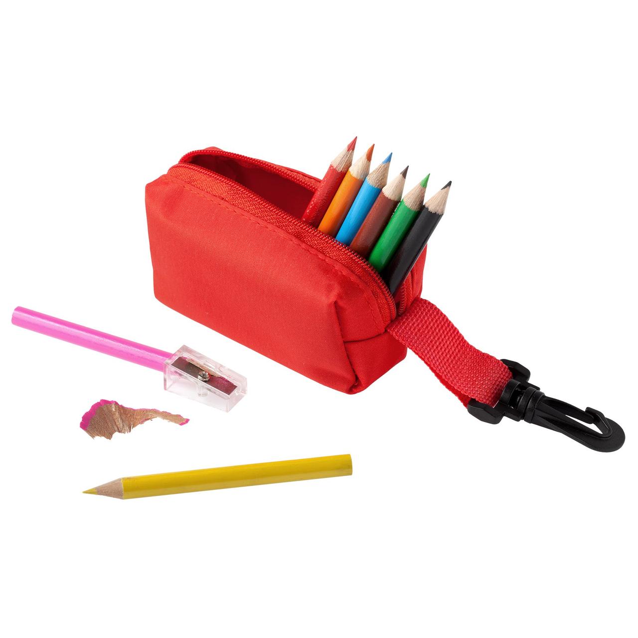 Набор Hobby с цветными карандашами и точилкой, красный (артикул MKT5139red)