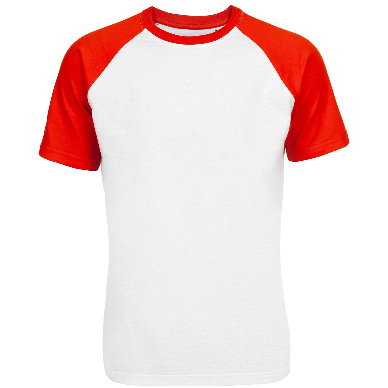 Футболка мужская T-bolka Bicolor, белая с красным (артикул 11141.50) - фото 1 - id-p88635780