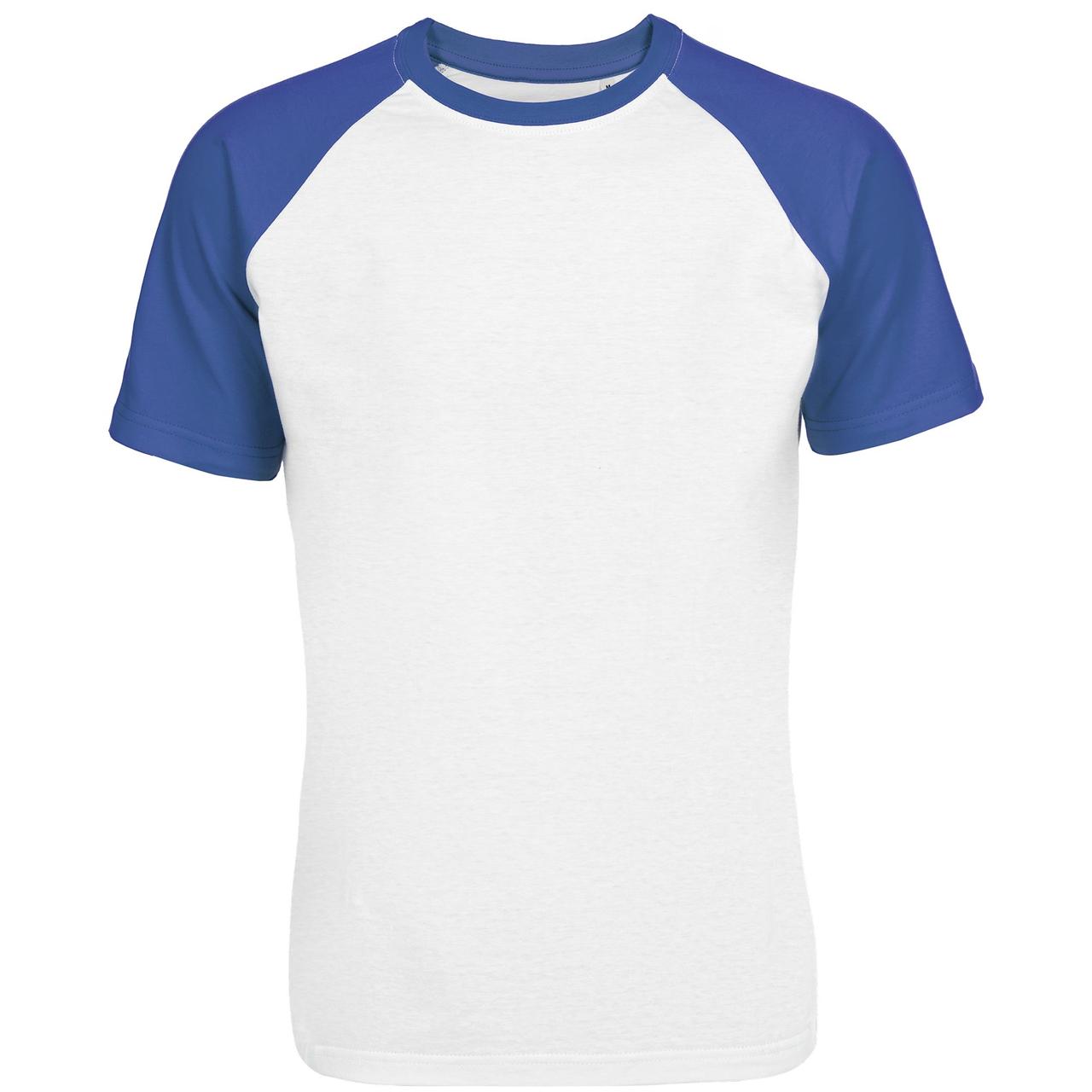 Футболка мужская T-bolka Bicolor, белая с синим (артикул 11141.44) - фото 1 - id-p88635781