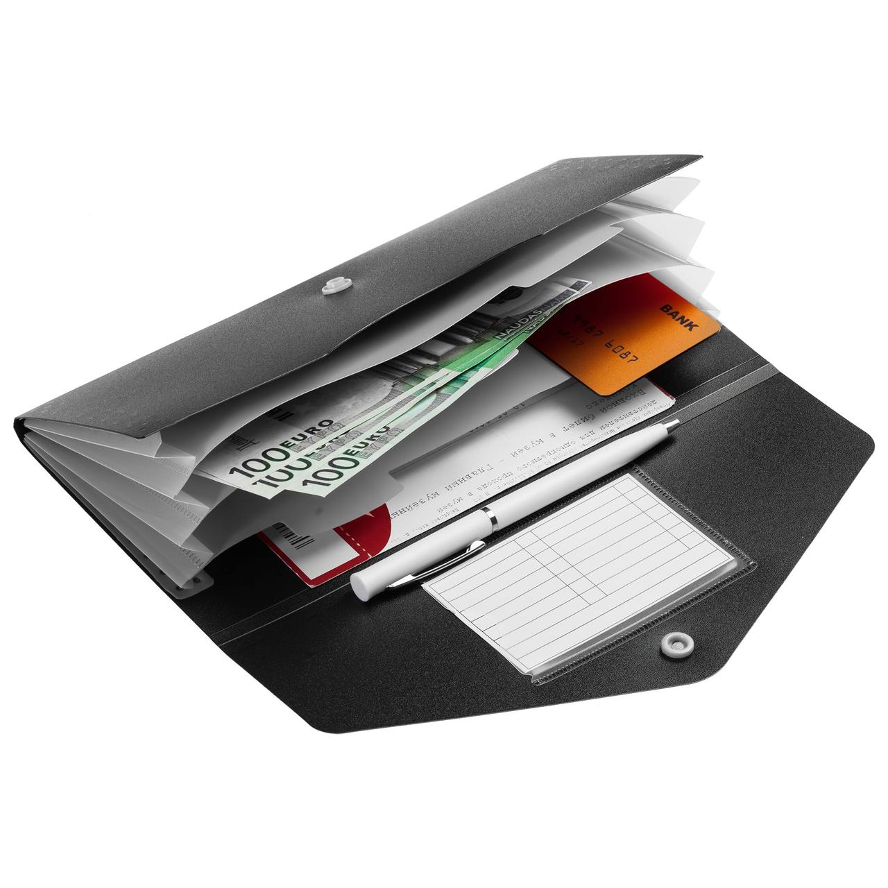 Органайзер для путешествий Envelope, черный с серым (артикул 7066.31) - фото 5 - id-p88633884