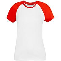 Футболка женская T-bolka Bicolor Lady, белая с красным (артикул 11142.50)
