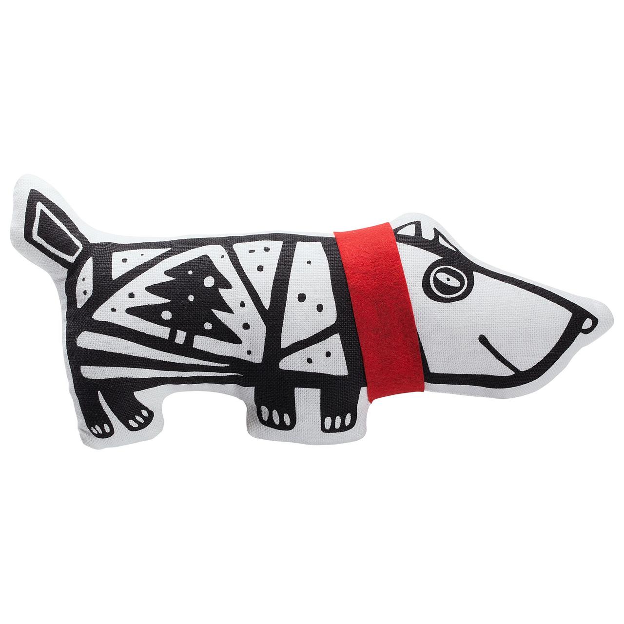 Игрушка «Собака в шарфе», большая, белая с красным (артикул 7795.65) - фото 1 - id-p88638696