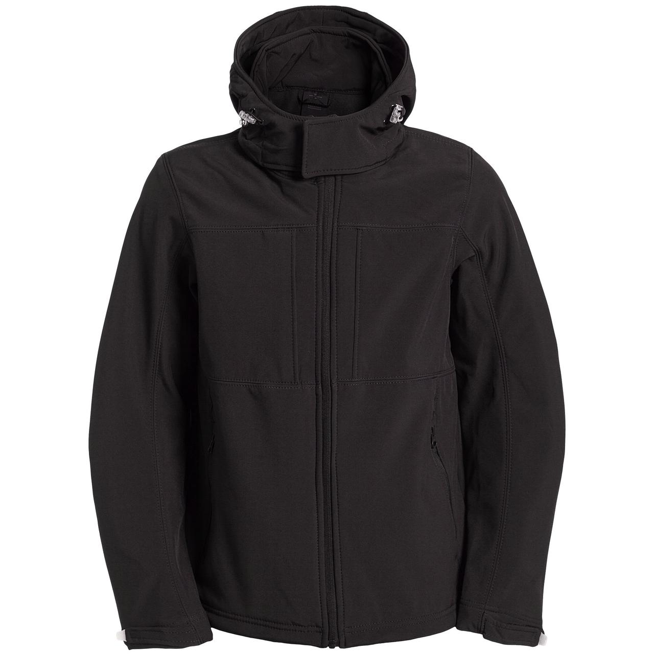 Куртка мужская Hooded Softshell черная (артикул JM950002) - фото 1 - id-p88643649