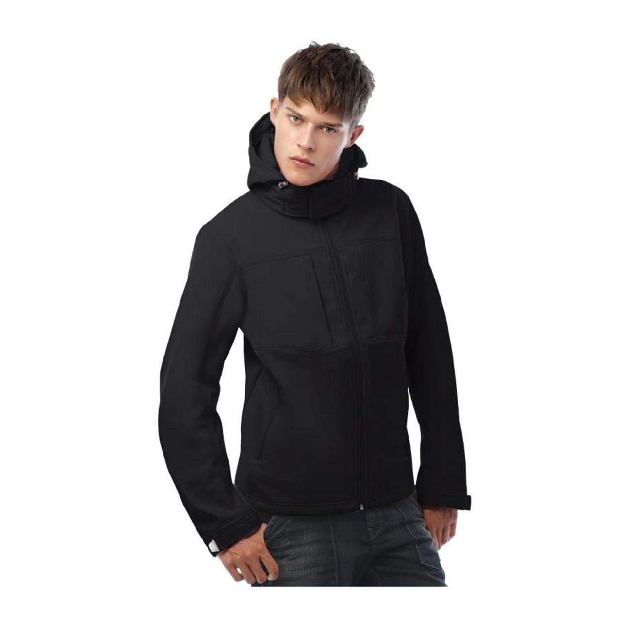 Куртка мужская Hooded Softshell черная (артикул JM950002) - фото 9 - id-p88643649