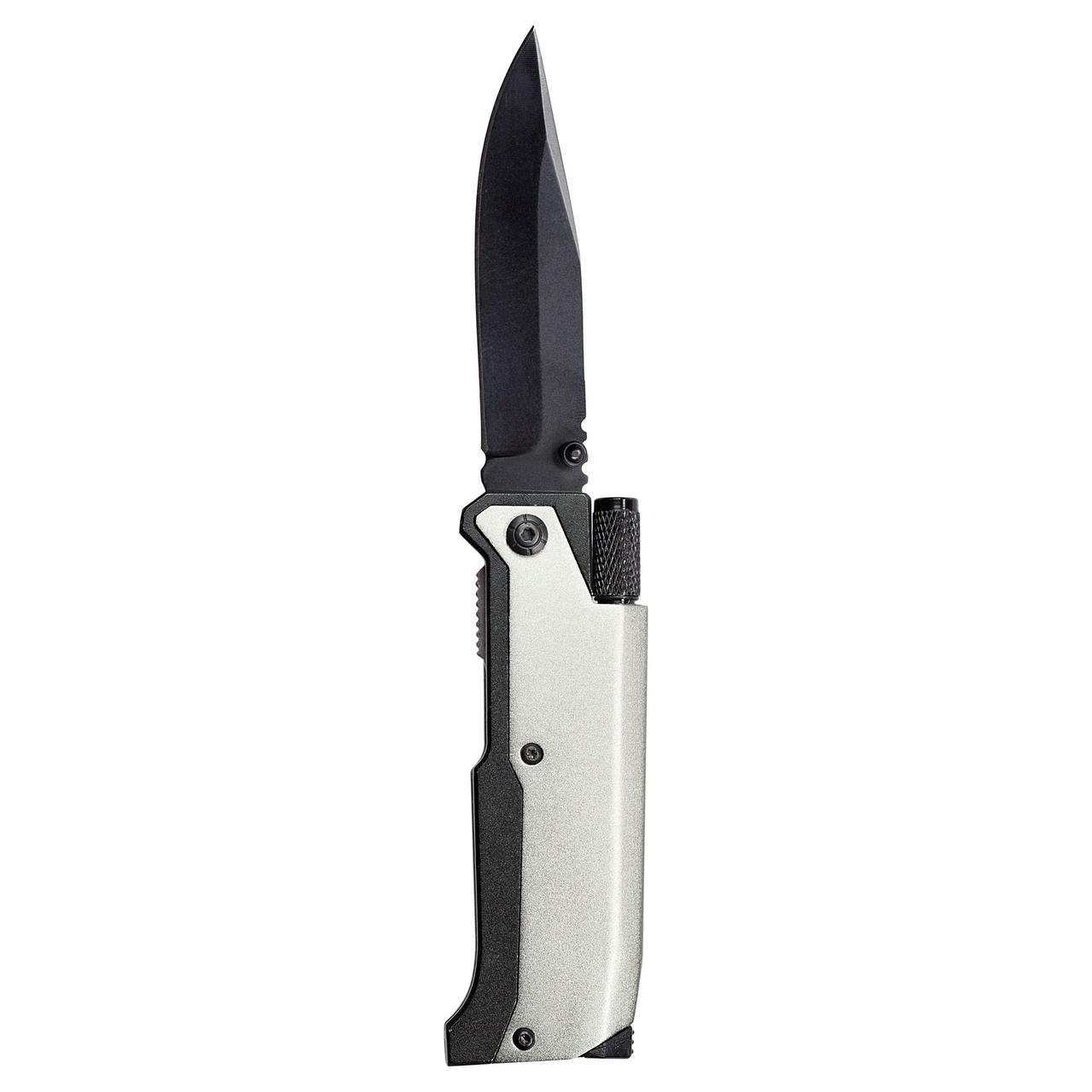 Нож складной с фонариком и огнивом Ster, серый (артикул 2803.10)