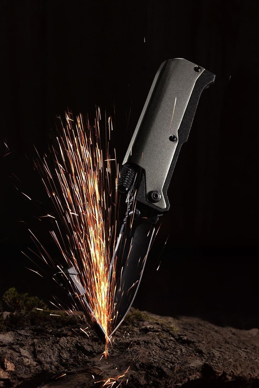 Нож складной с фонариком и огнивом Ster, серый (артикул 2803.10) - фото 9 - id-p88639775