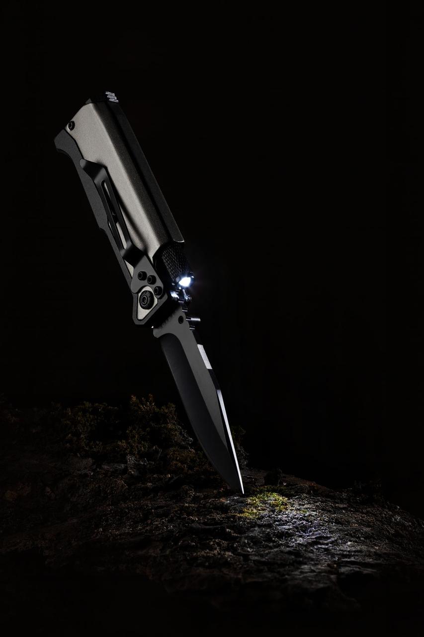 Нож складной с фонариком и огнивом Ster, серый (артикул 2803.10) - фото 10 - id-p88639775