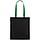 Холщовая сумка BrighTone, черная с зелеными ручками (артикул 10766.39), фото 3