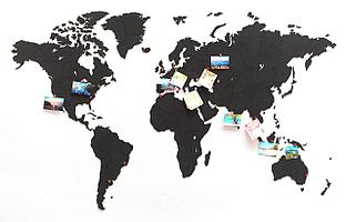 Деревянная карта мира World Map True Puzzle Large, черная (артикул 10185.30)