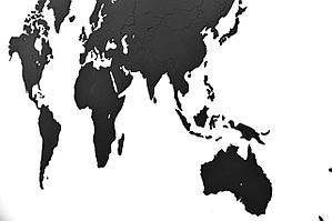 Деревянная карта мира World Map Wall Decoration Large, черная (артикул 10188.30)