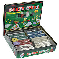 Покерный набор Poker Chips на 500 фишек с номиналом в мет. коробке