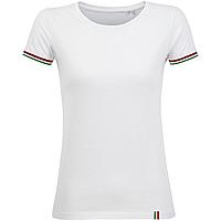 Футболка женская Rainbow Women, белая с ярко-зеленым (артикул 03109964)