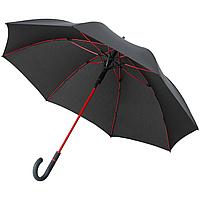 Зонт-трость с цветными спицами Color Style ver.2, красный, с серой ручкой (артикул 64716.51)