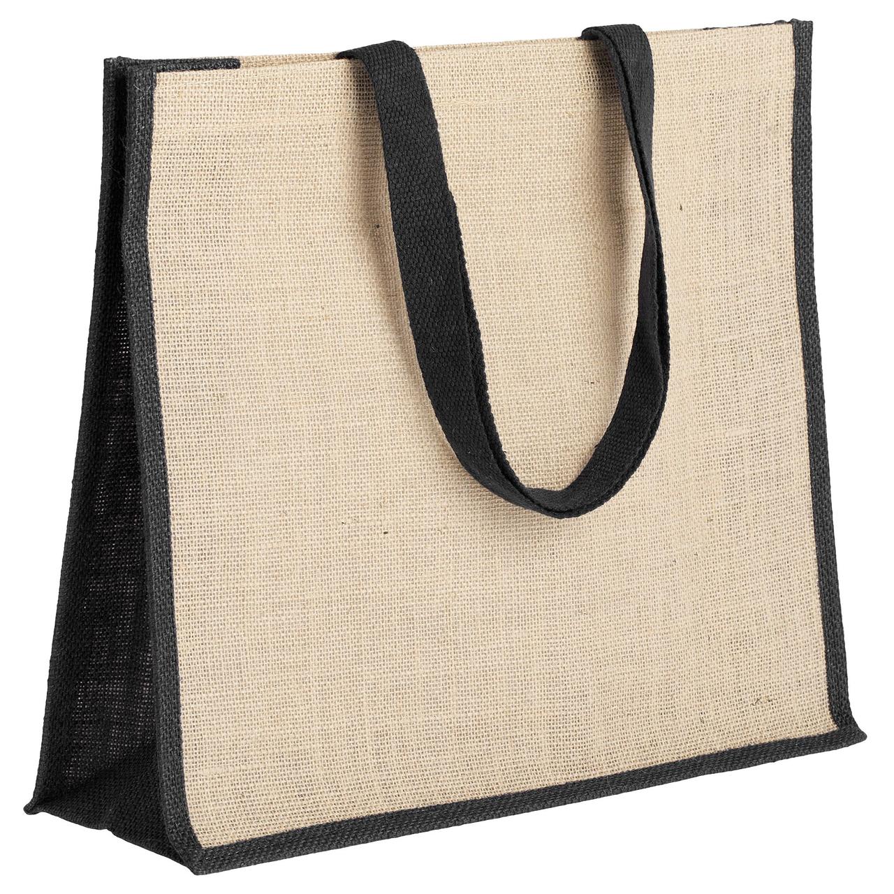 Холщовая сумка для покупок Bagari с черной отделкой (артикул 4866.30) - фото 1 - id-p88635026