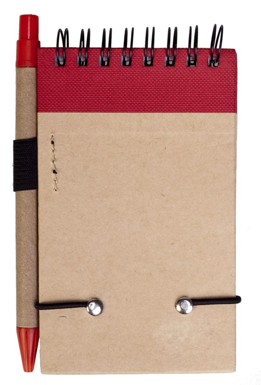 Блокнот на кольцах Eco Note с ручкой, красный (артикул 5596.50) - фото 2 - id-p88633210