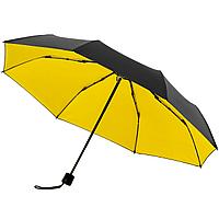 Зонт складной с защитой от УФ-лучей Sunbrella, желтый с черным (артикул 10993.80)