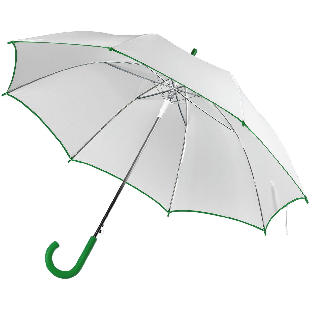 Зонт-трость Unit White, белый с зеленым (артикул 5788.69) - фото 1 - id-p88637056