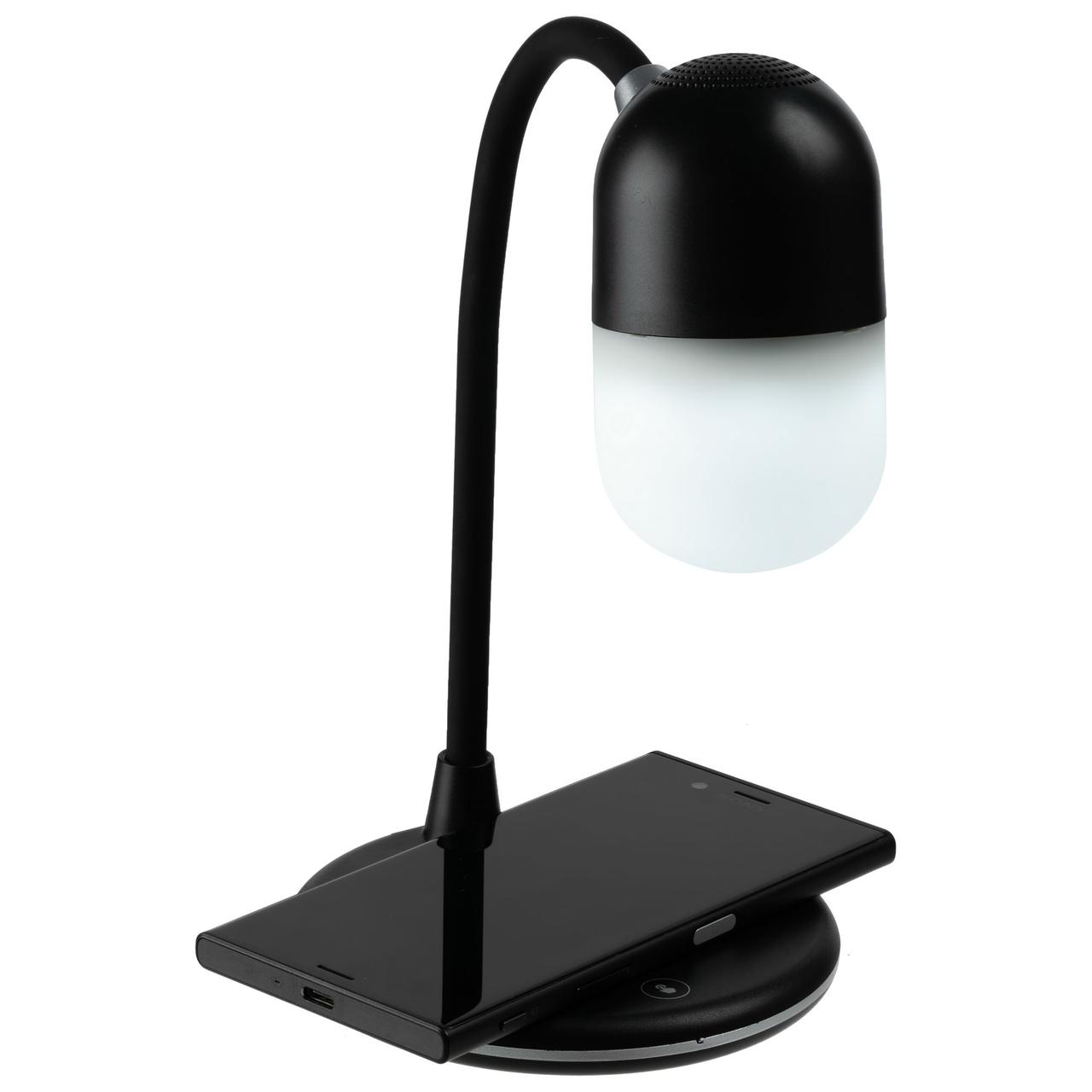 Лампа с колонкой и беспроводной зарядкой lampaTon, черная (артикул 11306.30) - фото 2 - id-p88642984