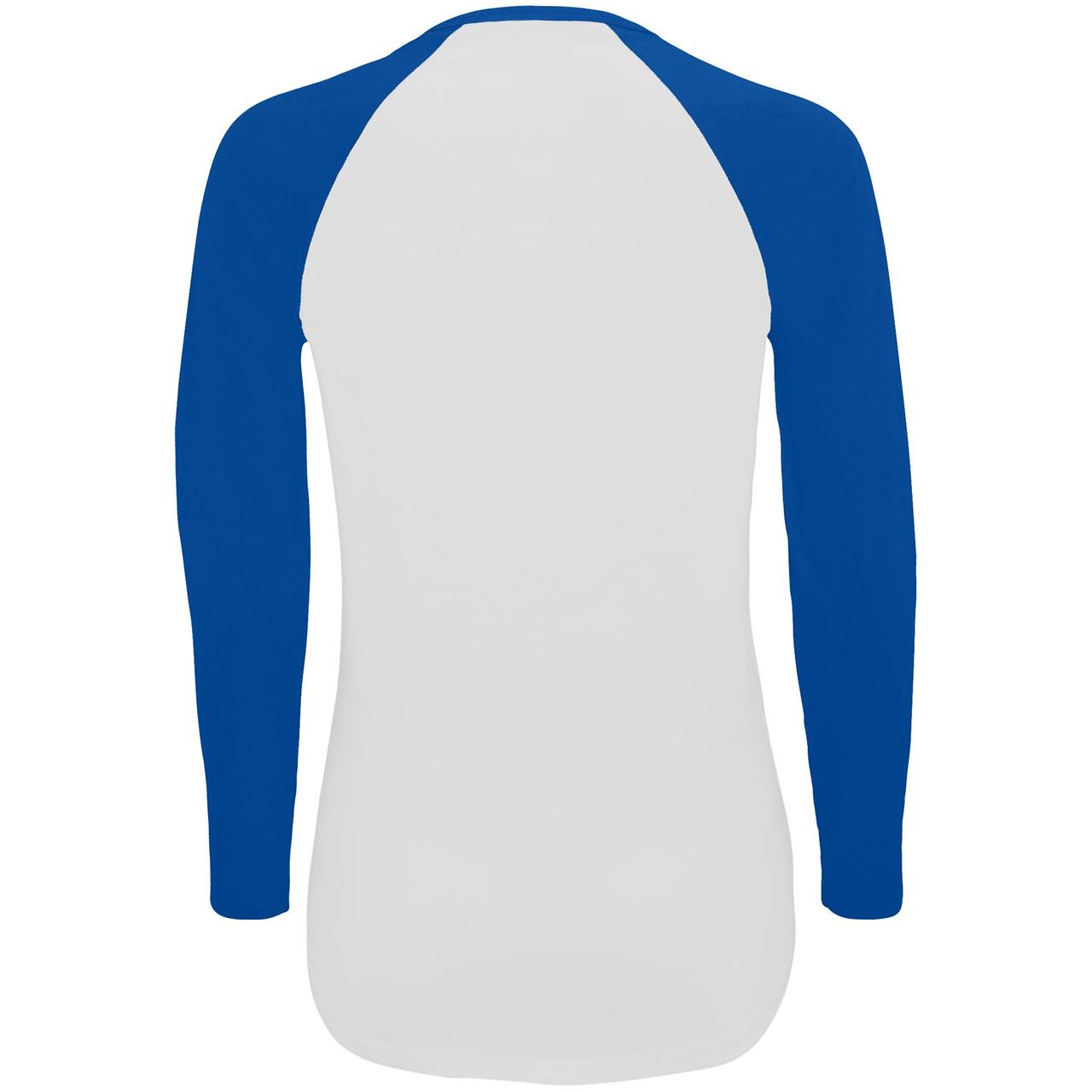 Футболка женская с длинным рукавом Milky Lsl, белая с ярко-синим (артикул 02943907) - фото 2 - id-p88638082